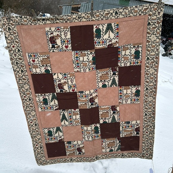 Hand Crafted Other - OOAK Hand Made Quilted Throw Lap Robe Baby Quilt Rustic Rural Country Cottagec